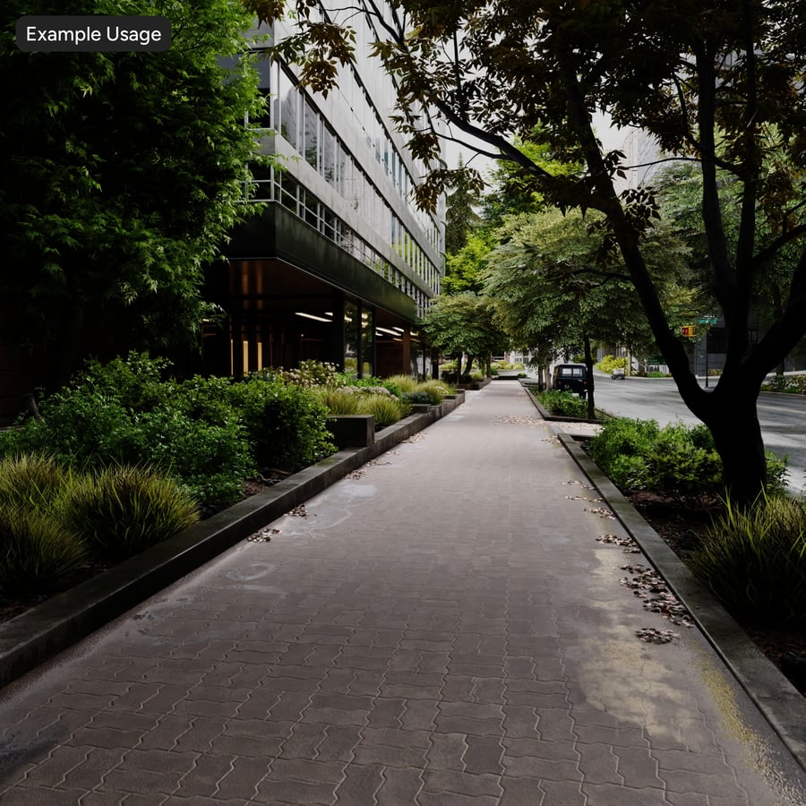 Tekstur Paving Beton Saling Kunci Zigzag, Abu-abu Hangat