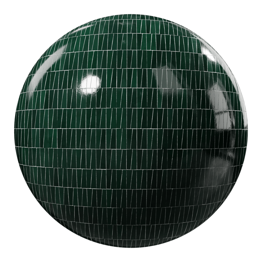 Trapezoidal Zellige Glossy Tile Texture, Green