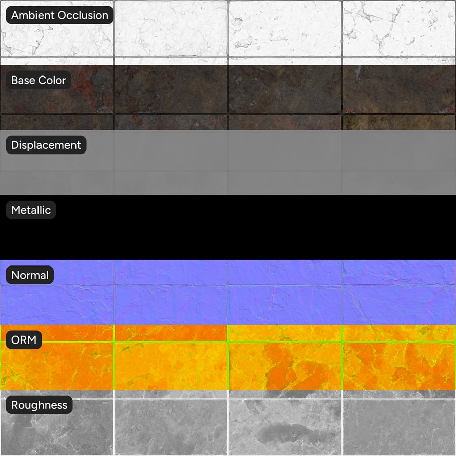 Multicolored Stacked Slate Tile Texture