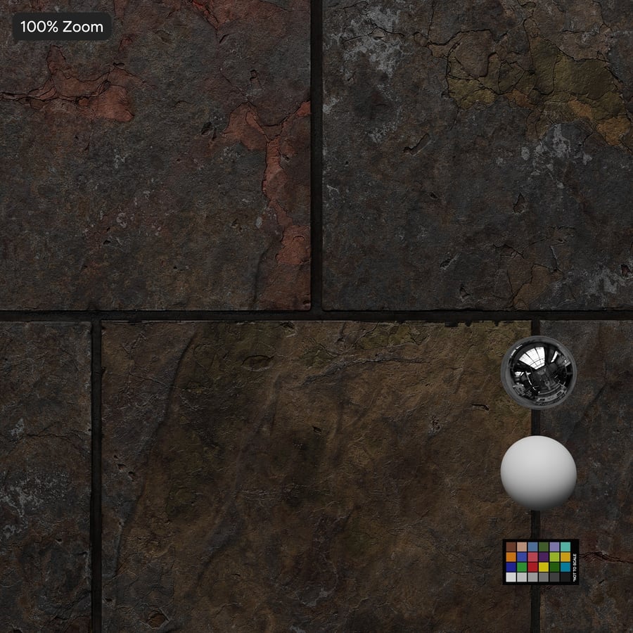 Multicolored Square Slate Tile Texture