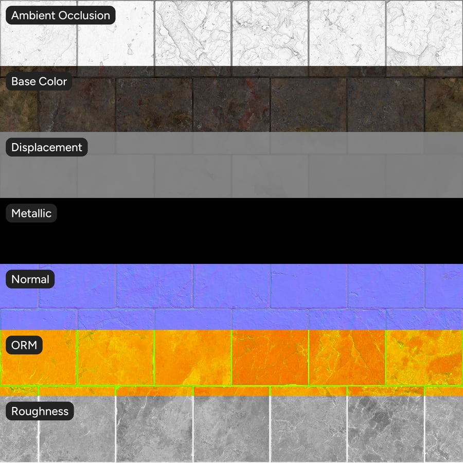 Multicolored Square Slate Tile Texture
