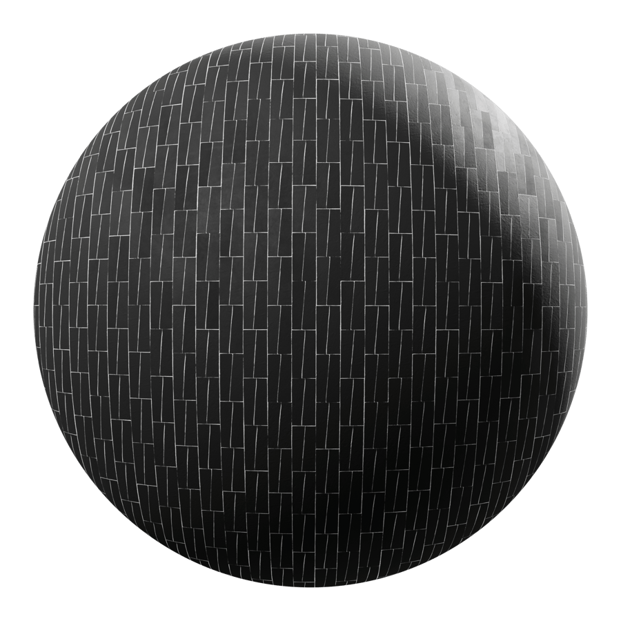 Trapezoidal Zellige Matte Tile Texture, Black