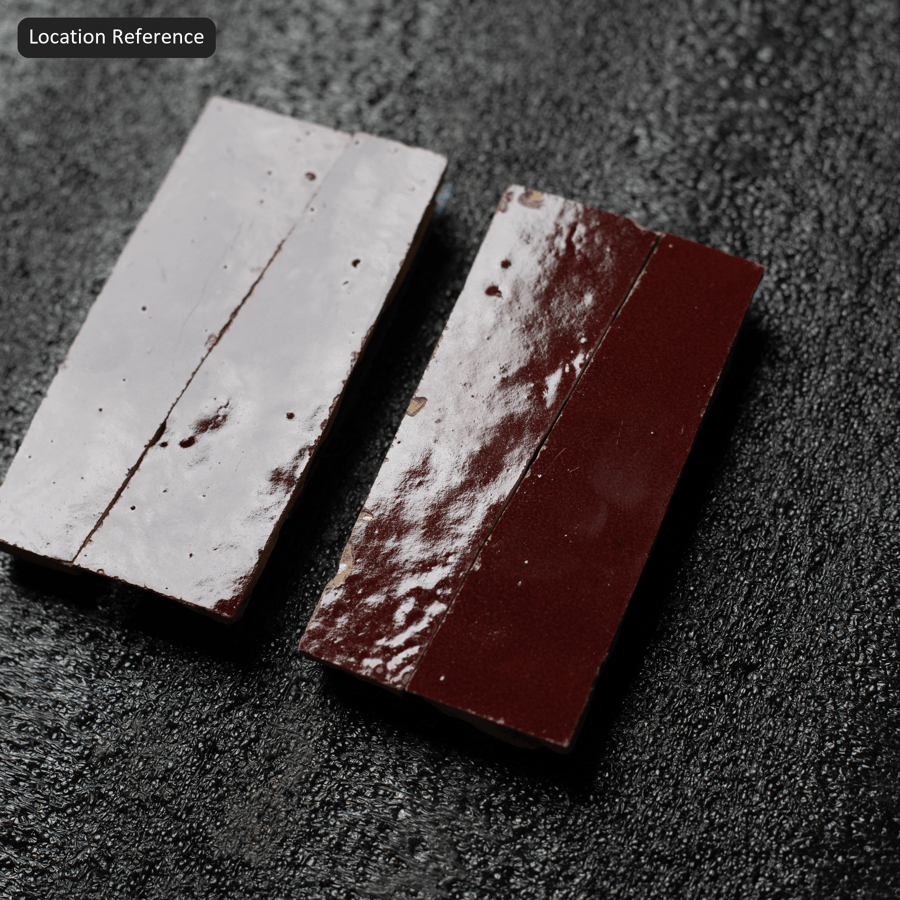 Zellige Trapezoidal Textura Azulejos Brillantes, Rojo