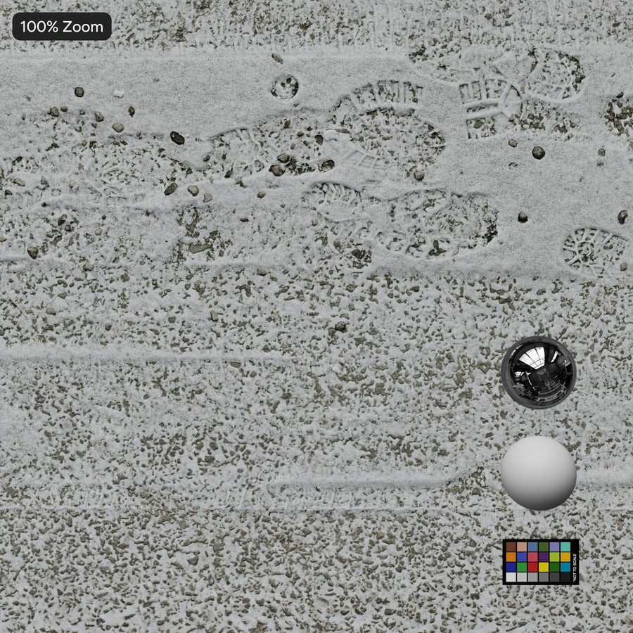 Pegada numa textura de asfalto com neve