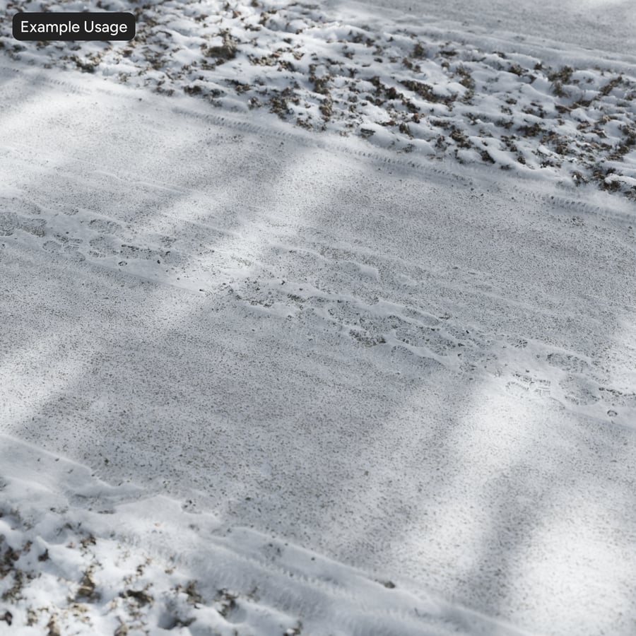 Pegada numa textura de asfalto com neve