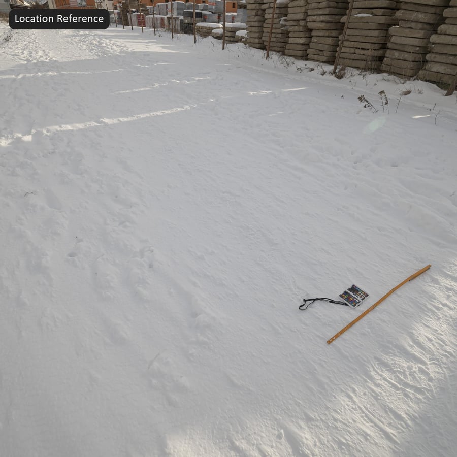 Textura de pegadas em neve espessa