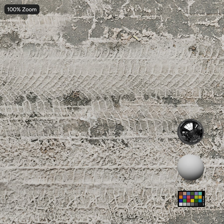 Tire Marks on Dirty Snow Texture