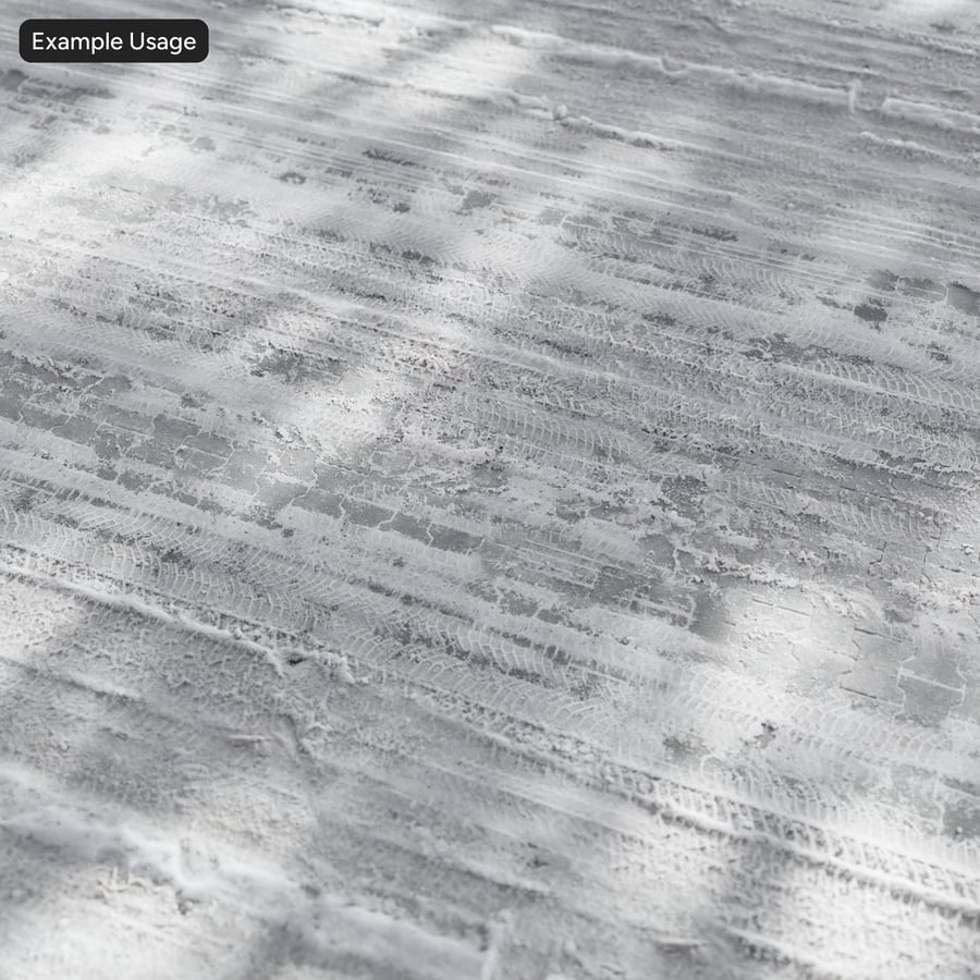 Tire Marks on Dirty Snow Texture