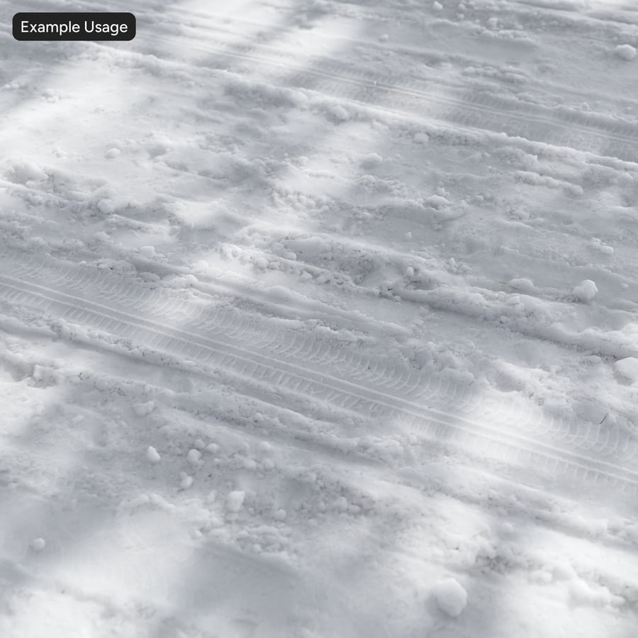 Tire Marks on Single Lane Thick Snow Texture