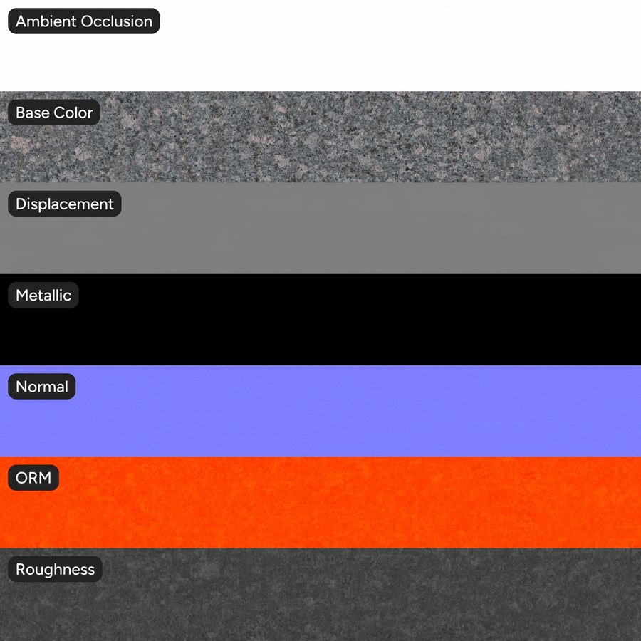 Polished Granite Stone Slab Texture, Gray