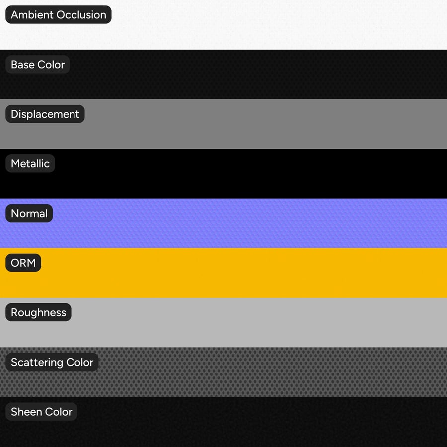 Airmesh Polyester Fabric Texture, Black