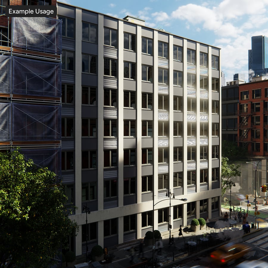 Modern Grid Facade Texture, Grey