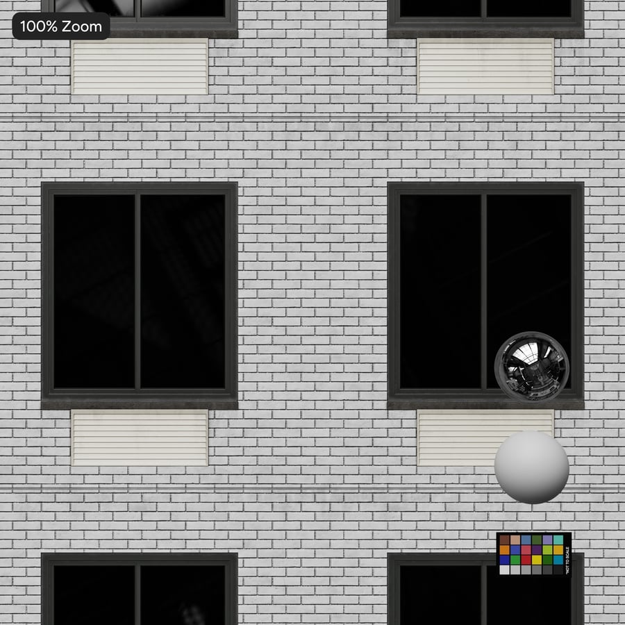 Textura de fachada modernista de tijolo e metal em grid, cinza