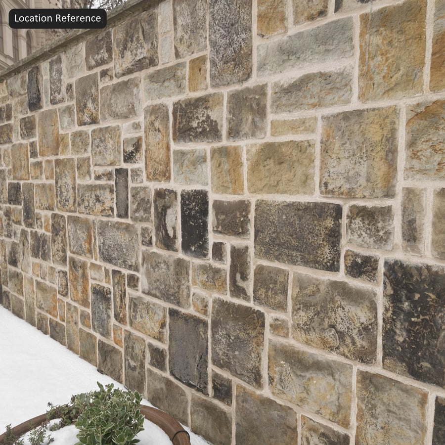 Verwitterte Bruchsteinmauer-Textur, Grau