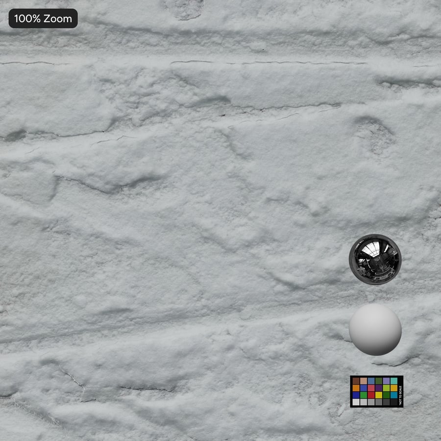Texture di tracce di pneumatici e impronte su neve alta