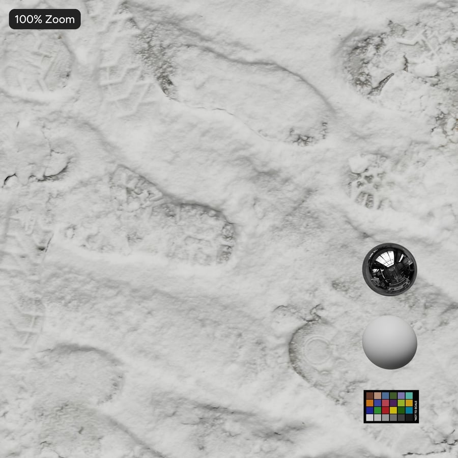 Texture di impronte sulla neve fresca