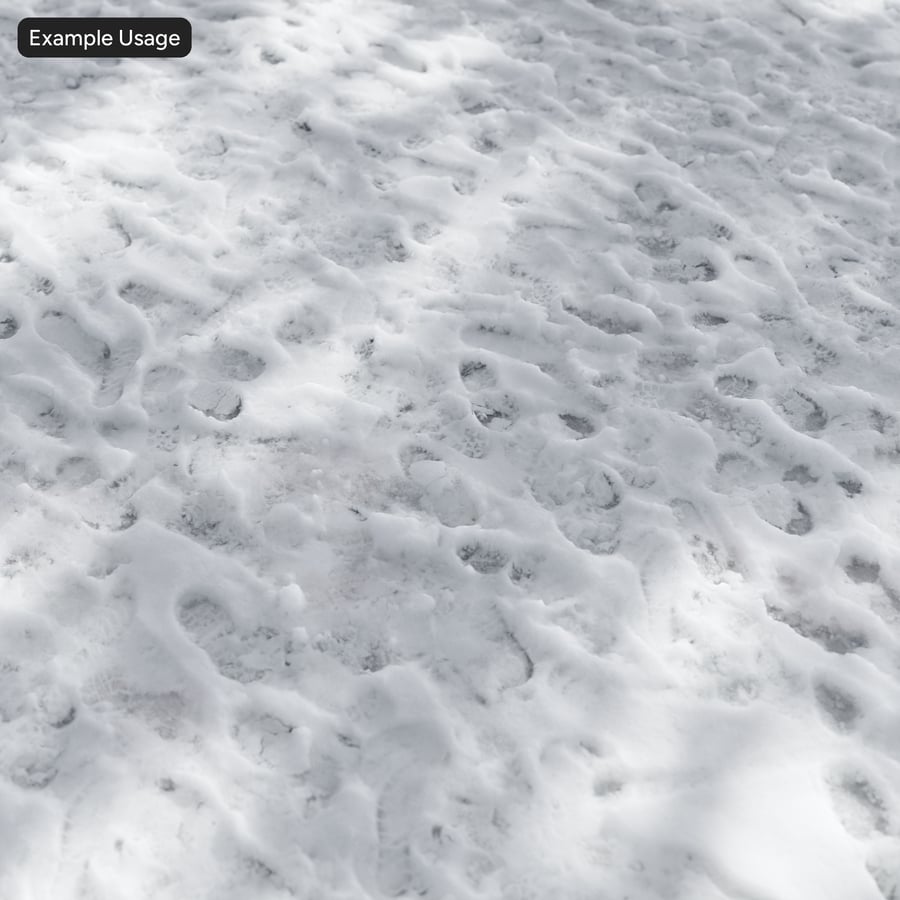 Texture di impronte sulla neve fresca