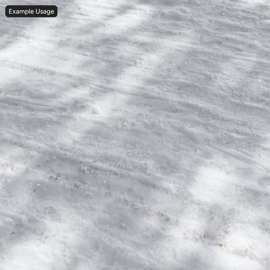 Segni di pneumatici e impronte su texture di neve a corsia singola
