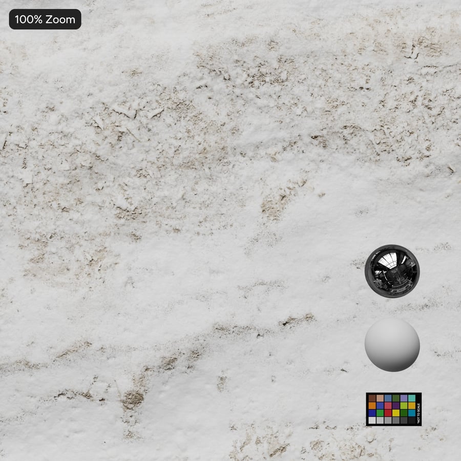Texture di tracce di pneumatici sporche su neve a corsia singola