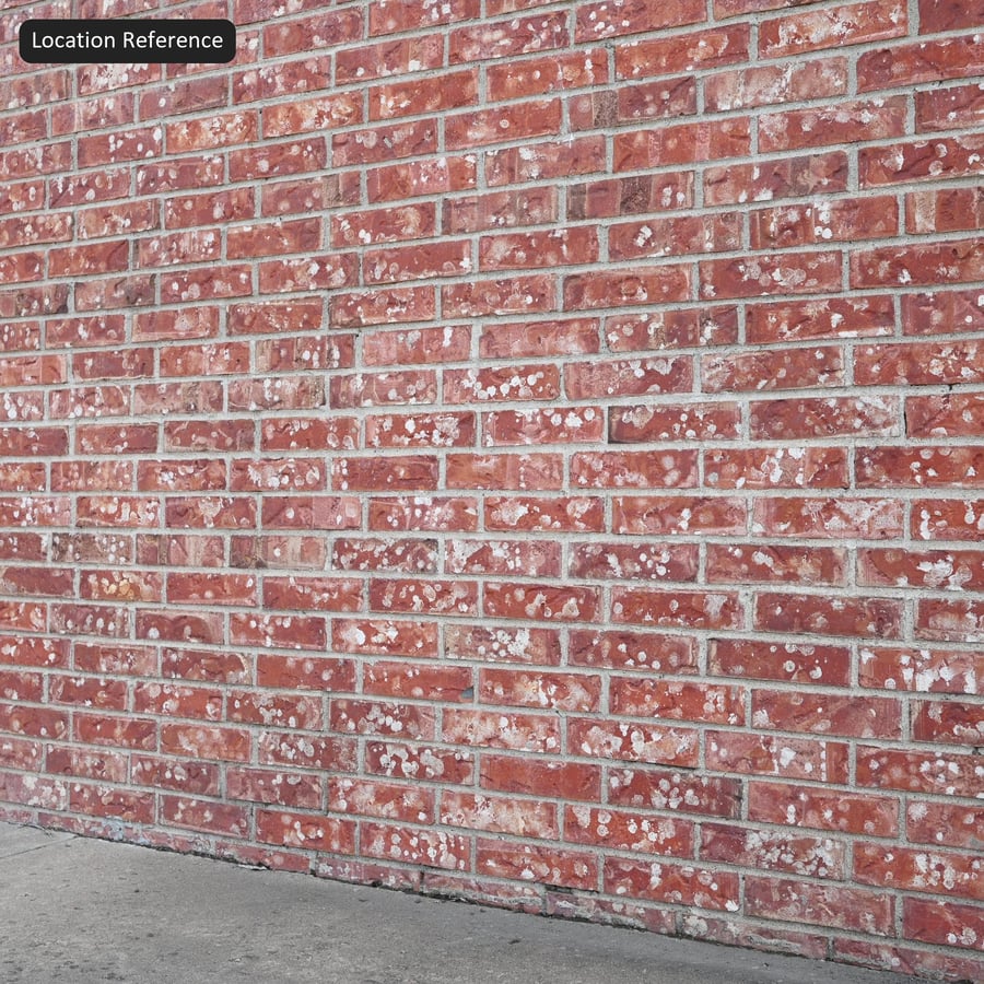 Gesprenkelte Backsteinmauer im Läuferverband, Rot