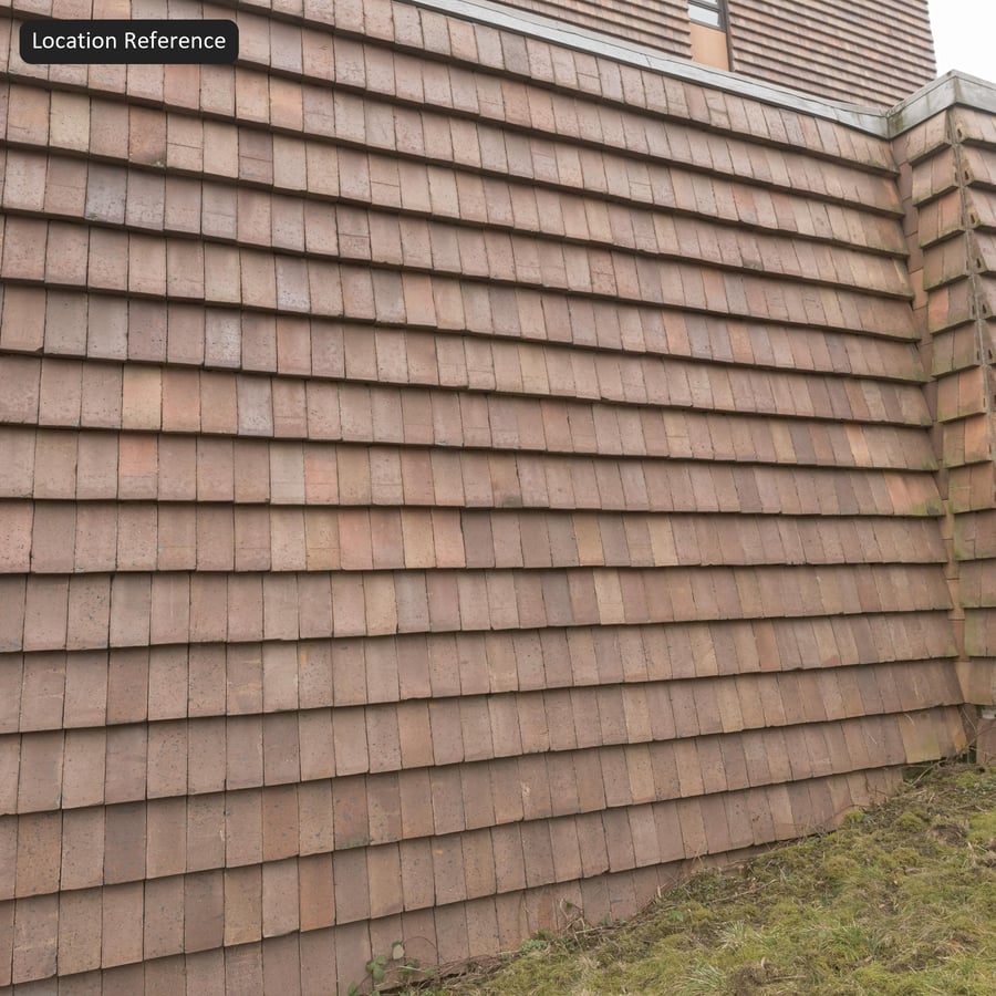 Terracotta Shingle Tile Retaining Wall Texture, Orange