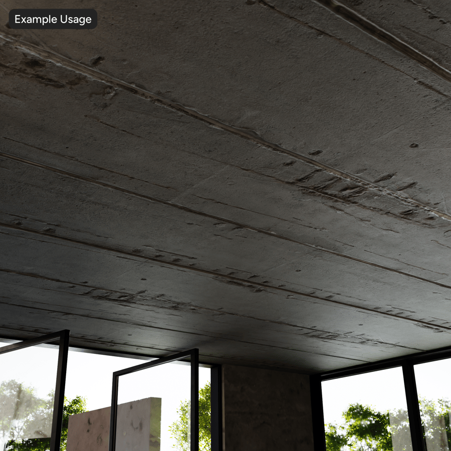 Eskimiş Endüstriyel Beton Tavan Dokusu, Kırık Beyaz