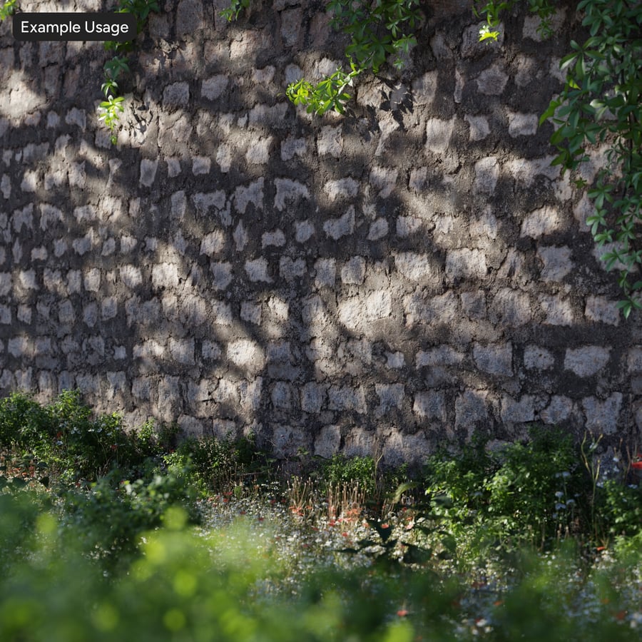 Weathered Rubble Stone Wall Texture