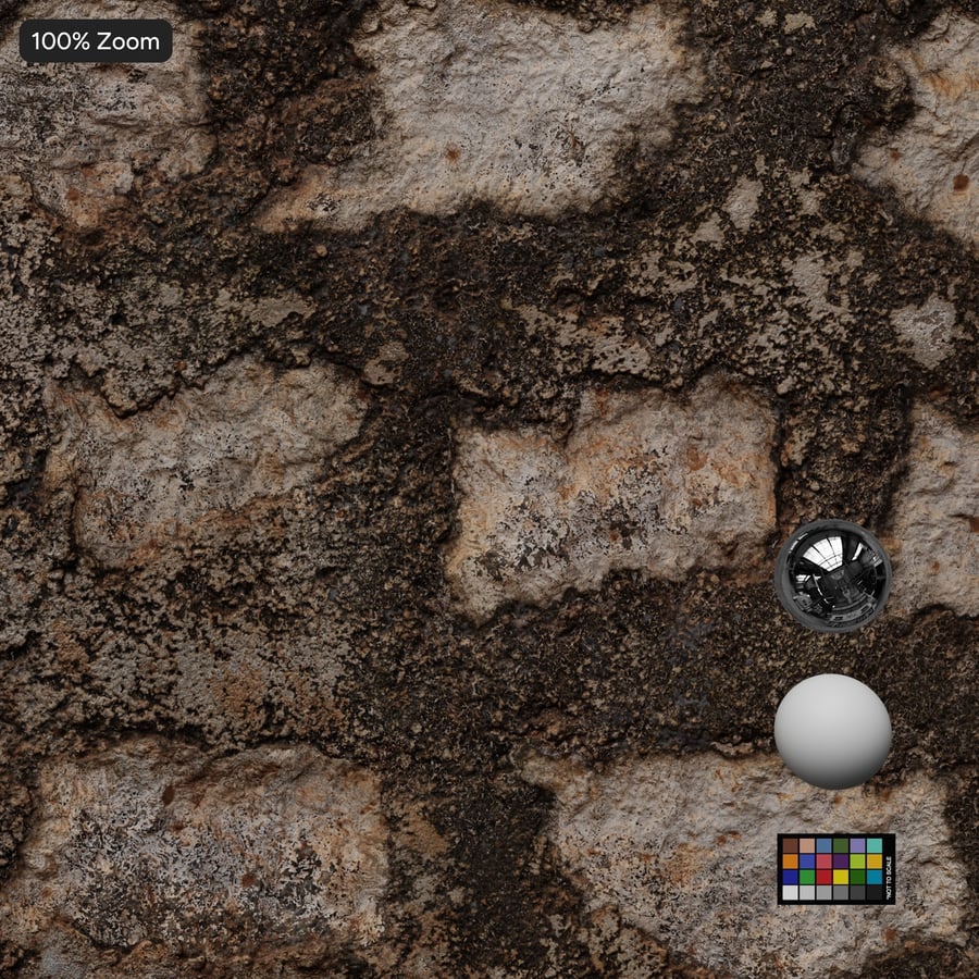 Weathered Rubble Stone Wall Texture