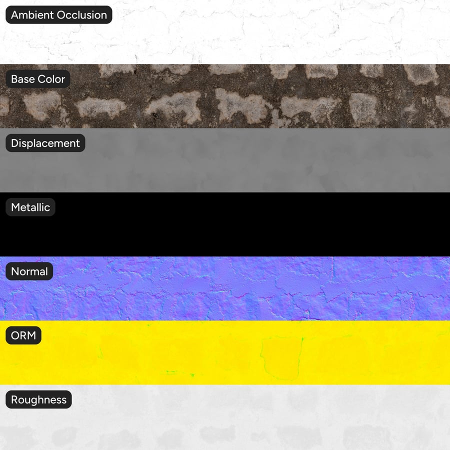 Weathered Rubble Stone Wall Texture