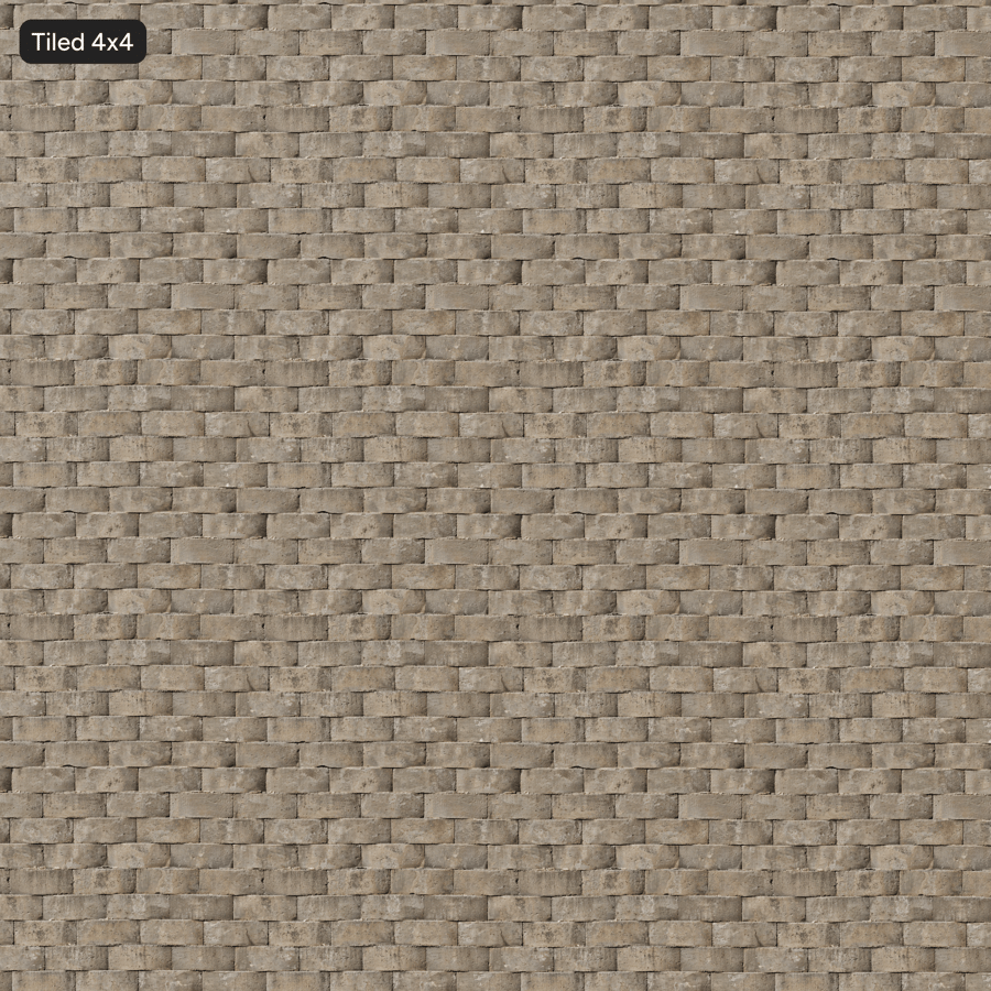 Verweerde verzonken betonblokmuur textuur, beige