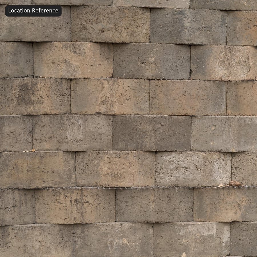 Verweerde verzonken betonblokmuur textuur, beige