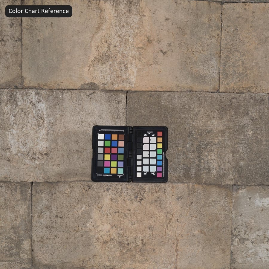 Verweerde verzonken betonblokmuur textuur, beige
