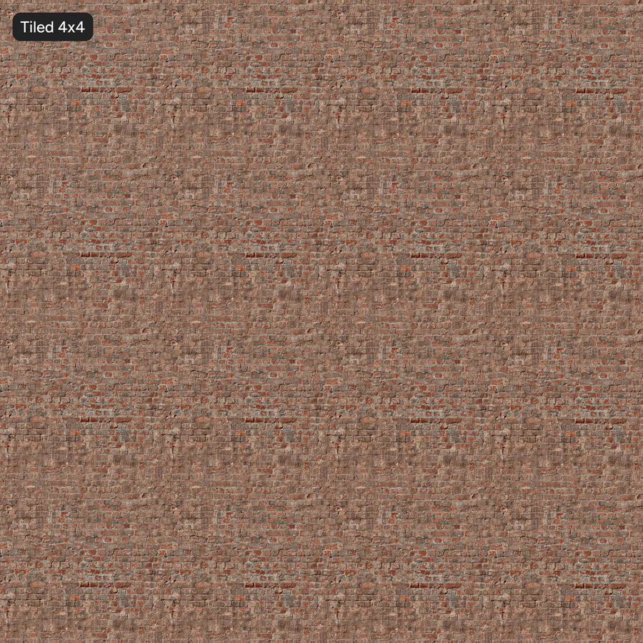 Old Weathered Running Bond Brick Texture, Red