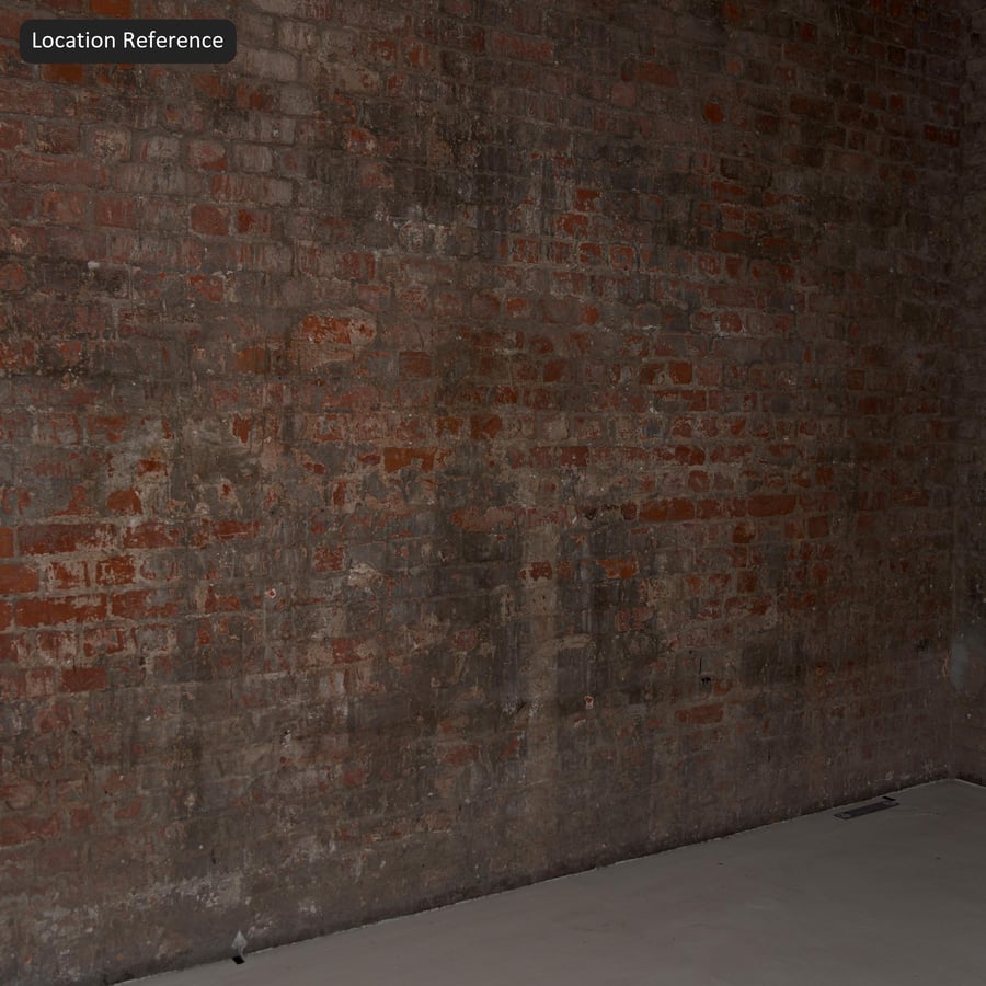 Old Weathered Running Bond Brick Texture, Red