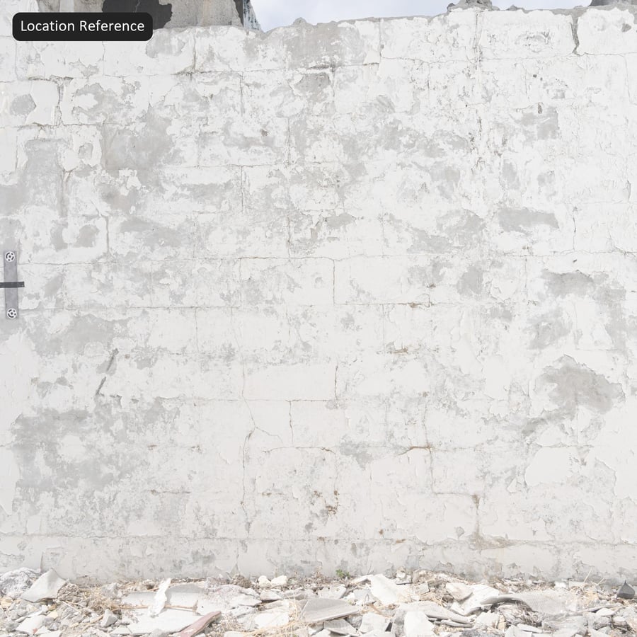 Peeling Painted Concrete Block Wall Texture, White