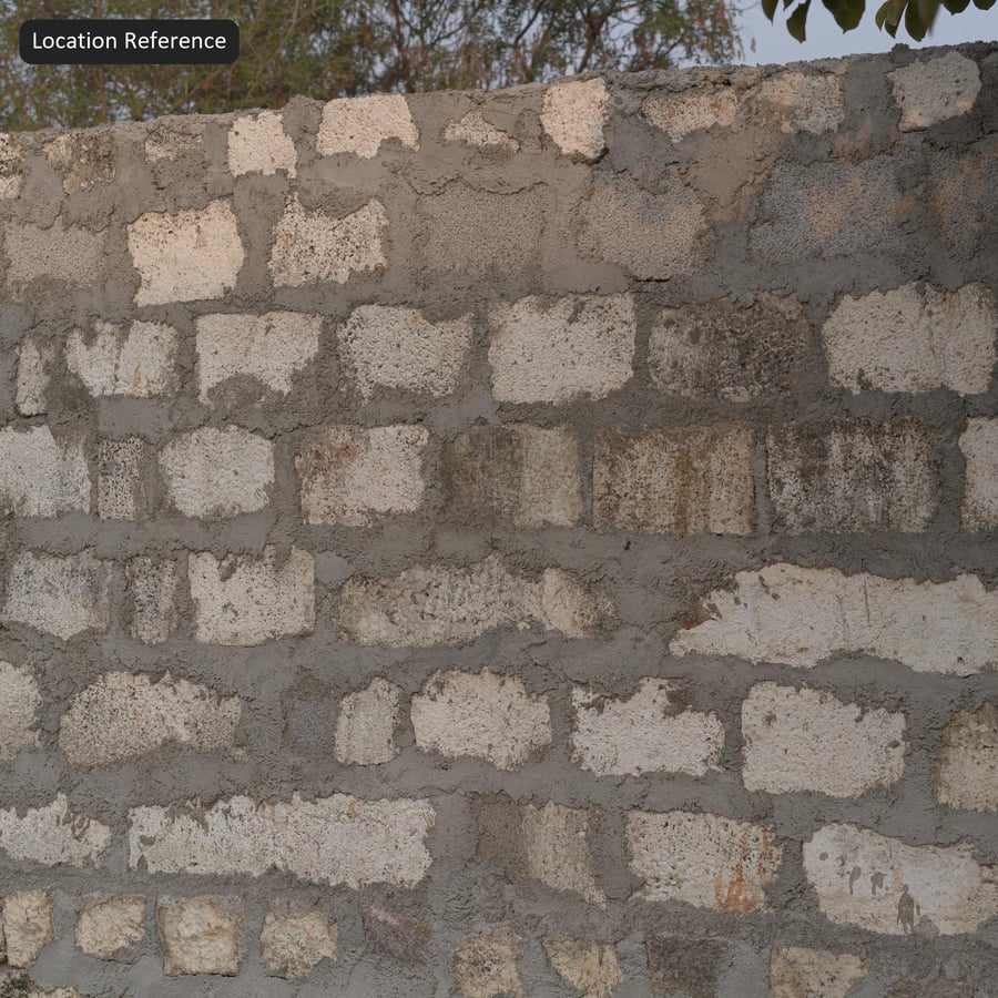 Eski Harçlı Beton Blok Duvar Dokusu