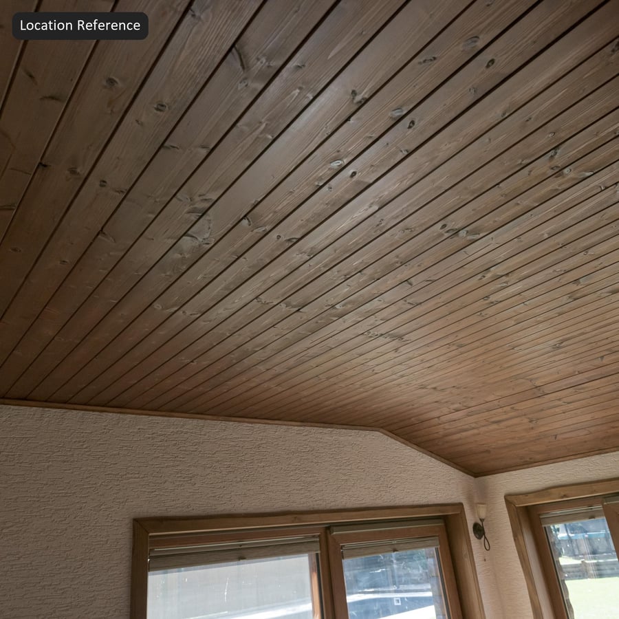Gebeizte Nut-und-Feder-Kiefernholzdeckenverkleidung, Braun