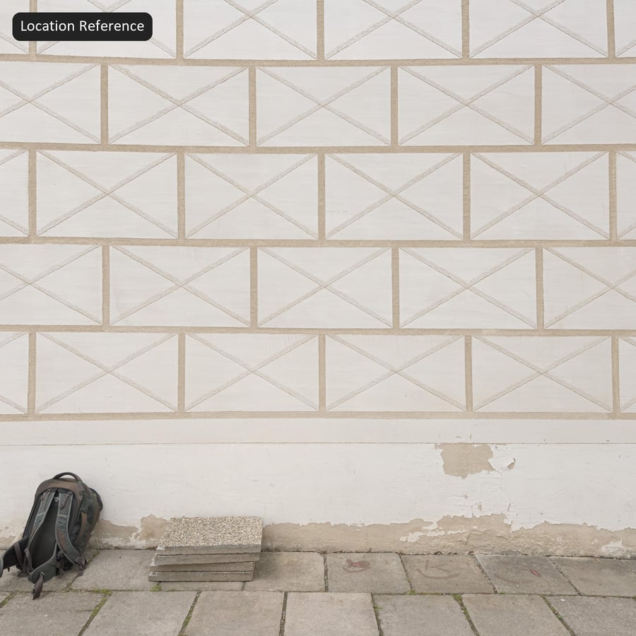 Textura de painel de pedra serrada geométrica, branco