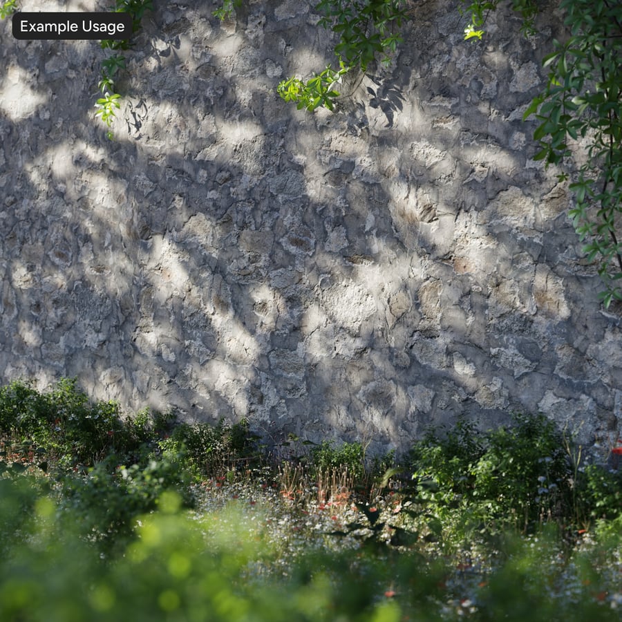 Weathered Rubble Stone Wall Texture, Grey