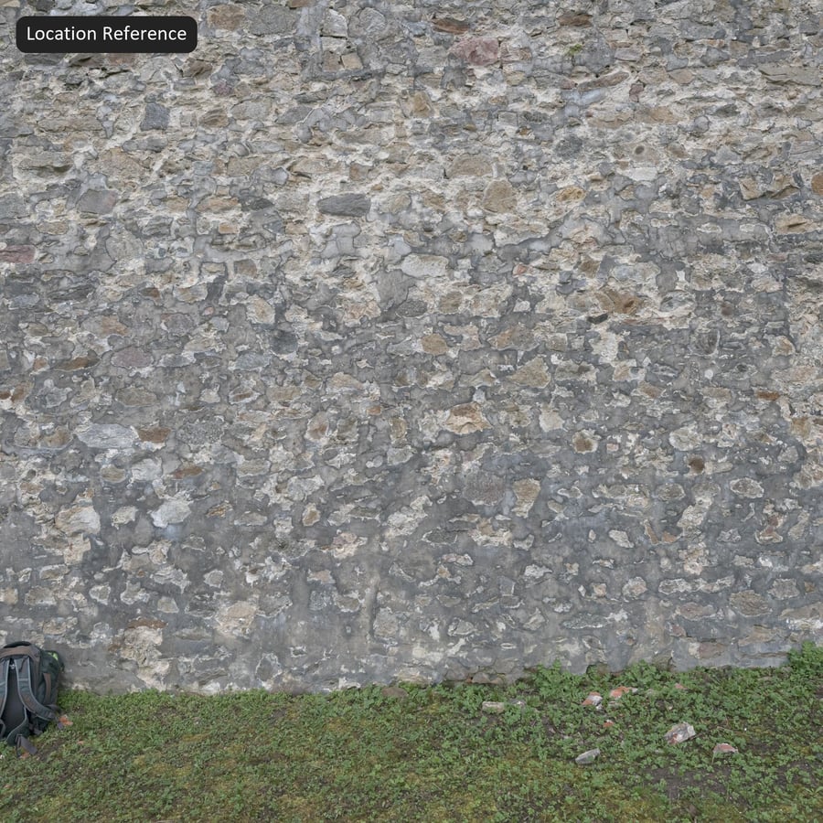 Weathered Rubble Stone Wall Texture, Grey
