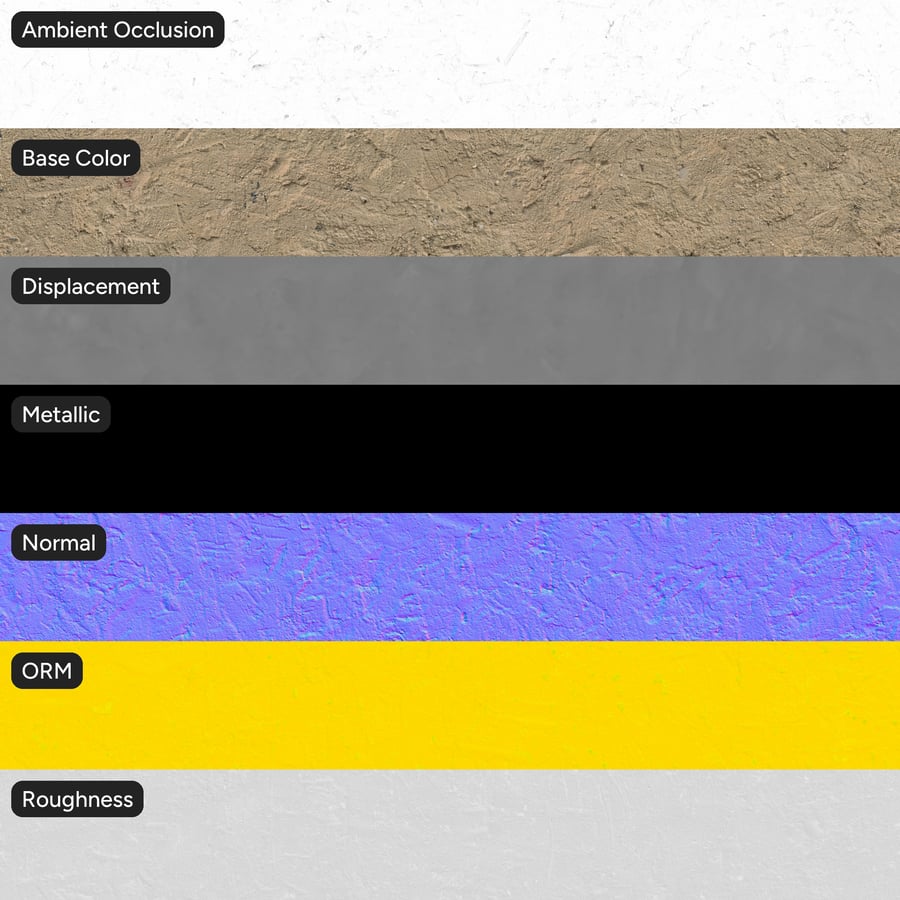 Rough Troweled Stucco Plaster Texture, Sand Beige