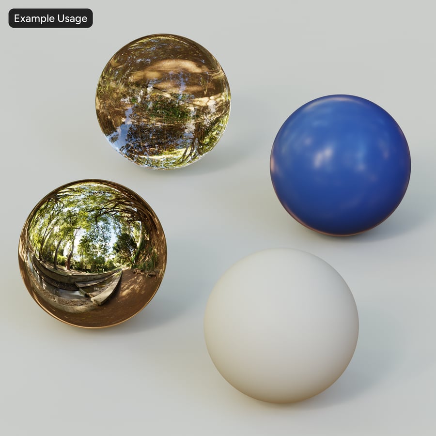 HDRI leśnego kanału wodnego, rozproszony cień