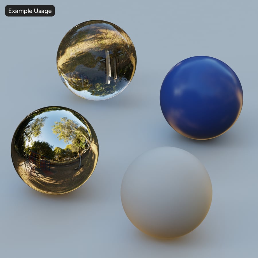 HDRI: парк, ясный полдень, солнечно