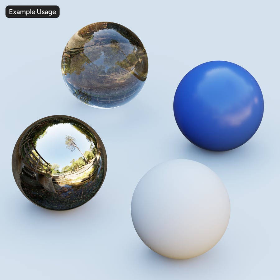 HDRI otoczenia kładki w parku, późne popołudnie