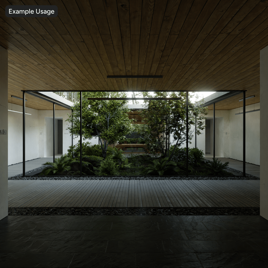 乾旱庭院環境 HDRI，日落