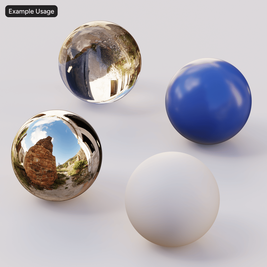 HDRI opusteného zničeného komplexu na kopci, polojasno