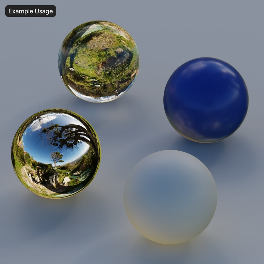 HDRI de jardín en ladera abandonado y cubierto de vegetación, soleado