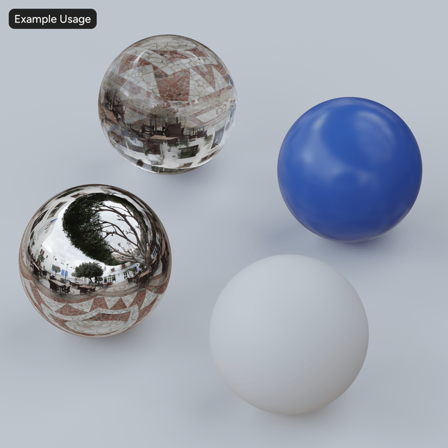 HDRI de plaza de pueblo andaluz nublado, neutro
