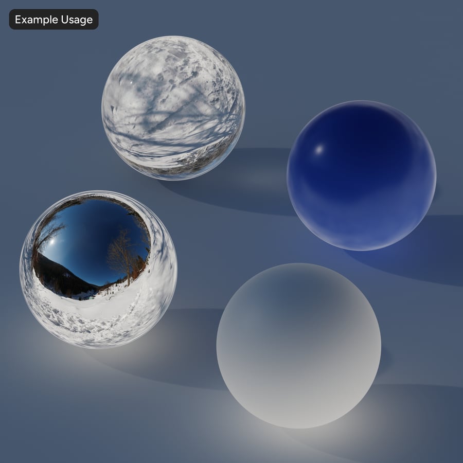 HDRI zimního horského údolí, jasná obloha