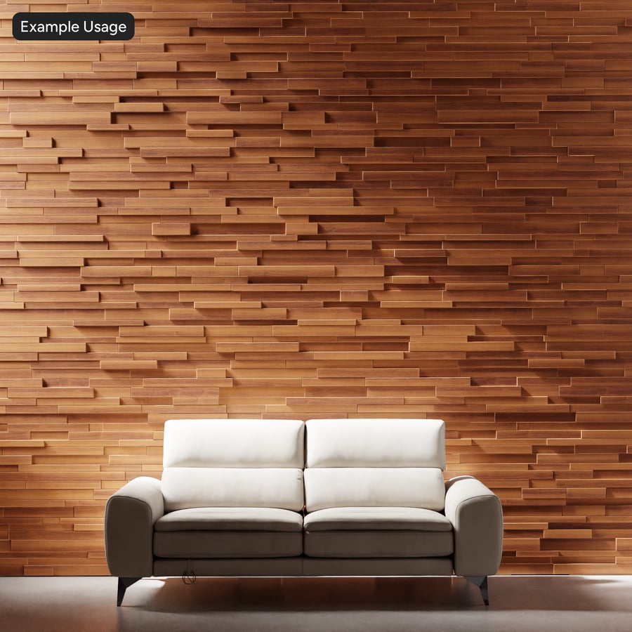 Tekstur Pelapis Dinding Kayu 3D Staggered, Warm Oak